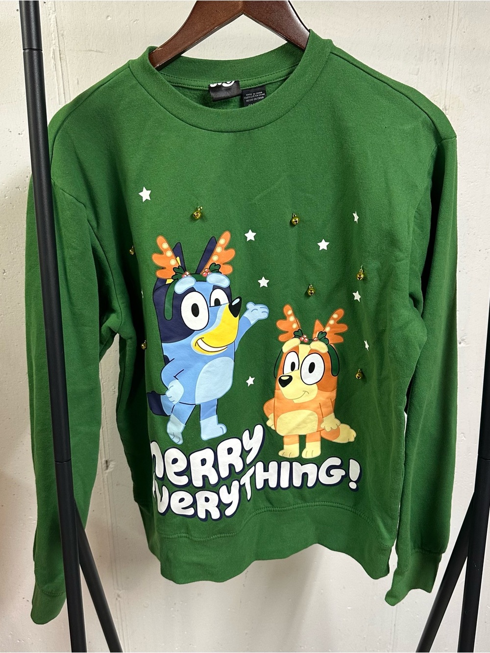 Green 'Merry Everything' Bluey Cartoon Sweatshirt